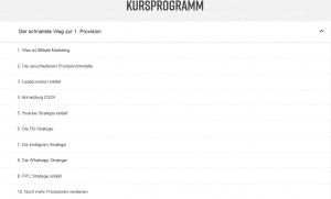 der schnellste Weg zur 1. Provision Kursinhalt